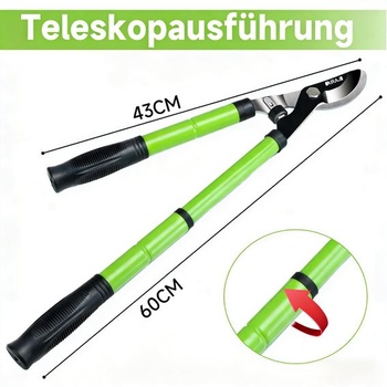 Teleskopické nožnice AIRAJ 43-60 cm, čepeľ z vysoko uhlíkovej ocele SK5