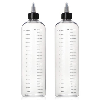 Segbeauty 2 balenia fľaštičiek na farbu na vlasy, 500ml fľaštičky s odmerkou, znovu naplniteľné,