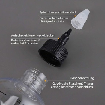 Segbeauty 2 balení lahviček na barvu na vlasy, 500ml lahvičky s odměrkou, znovu naplnitelné,