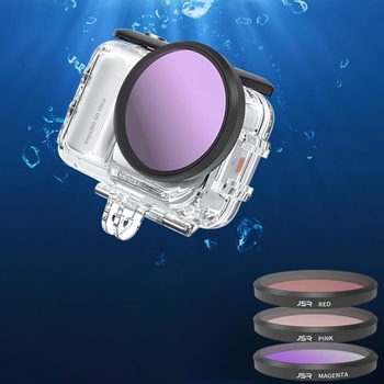 Filtr pro Insta360 GO Ultra, růžový/červený/fialový, podvodní ochrana objektivu pro vodotěsné