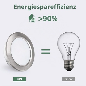 KYOTECH LED zapustené bodové svetlá 230V, 4W 440LM zapustené bodové svetlá 2700K, balenie po 3