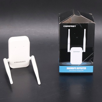 COMFAST WiFi zesilovač, WiFi opakovač s 300 Mbps, 2 anténami a tlačítkem WPS, indikátorem signálu,