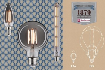 Paulmann 28863 LED žiarovka 1879, kvapková, zlatá, 170lm, 4 W, stmievateľná, dymové sklo, vintage,