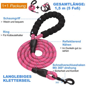 Postroj pro psy haapaw Non-Pull, nastavitelný, reflexní, Oxford, snadné ovládání, střední velikost