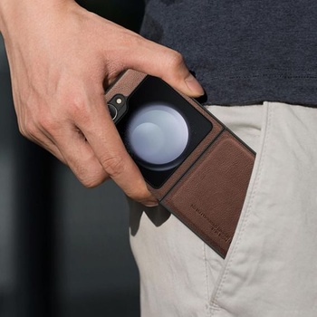 Púzdro X-level pre Samsung Galaxy Z Flip 6, púzdro na telefón z PU kože, hnedé Z Flip6 hnedé