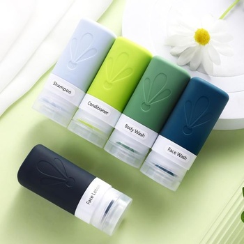 INSFIT 5dielna sada silikónových cestovných fliaš, schválené FDA s objemom 60 ml, cestovná veľkosť,