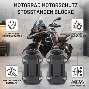 2 páry nárazníkov pre motocykle, kryty motora, 3dielny ochranný kryt bloku motora, 22/25/28 mm,
