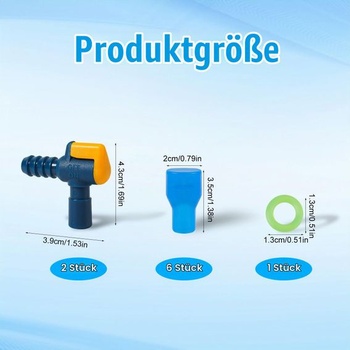 6 hryzacích ventilov pre Camelbak, náhradný náustok s 2 uhlovými hadicovými konektormi a náhradný