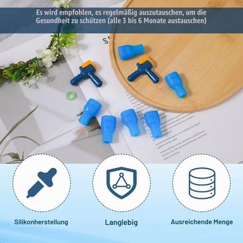 6 hryzacích ventilov pre Camelbak, náhradný náustok s 2 uhlovými hadicovými konektormi a náhradný