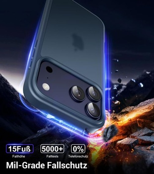Kryt FLLAO 4 v 1 pre iPhone 17 Pre Max, tmavomodrý
