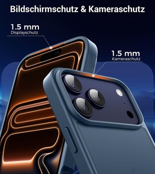 Kryt FLLAO 4 v 1 pre iPhone 17 Pre Max, tmavomodrý