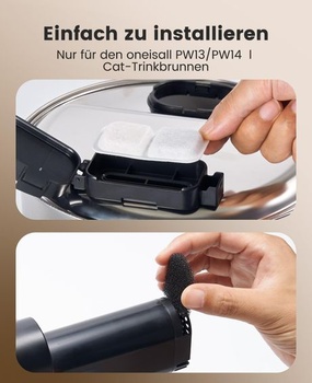 Oneisall 8 kusov náhradných filtrov pre bezdrôtovú mačaciu fontánu PW14, 3,2 l nerezové pítka pre