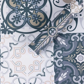Abyssaly Tile Stickers, Samolepiace dlaždice do kuchyne, Biela/Modrá, 30 x 300 cm, Samolepiace