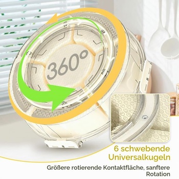 TZEKING Svačinový tácek, Krabička na svačinu se 6 přihrádkami, Talíř na svačinu s 360° otočným