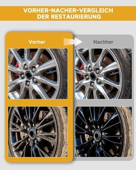 Pero na opravu ráfikov v lesklej čiernej farbe - pre ráfiky VW/Volkswagen s povrchom Black Diamond Turned