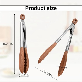 Kuchynské kliešte 29 cm, grilovacie kliešte z orechového dreva, personalizované, multifunkčné