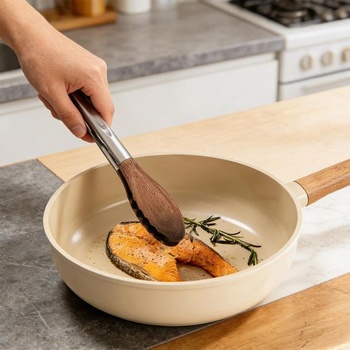 Kuchyňské kleště 29 cm, grilovací kleště z ořechového dřeva, personalizované, multifunkční