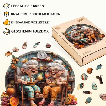 Jigfoxy drevené puzzle pre dospelých, drevené puzzle pre babičku na párty, unikátne drevené puzzle sa