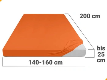 Bavlněné prostěradlo npluseins Jersey, 140x200-160x200 cm, Terakota Terakota 140-160 x 200 cm