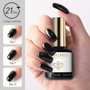 Modelones Top Coat Semi-Permanent 10ml No Wipe Top Coat UV LED gelový lak na nehty pro gelové nehty