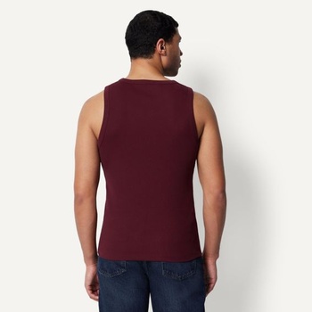 Pánske rebrované tielko Amazon Essentials Slim Fit, 2 kusy, veľkosť M, červené/tmavo vínové