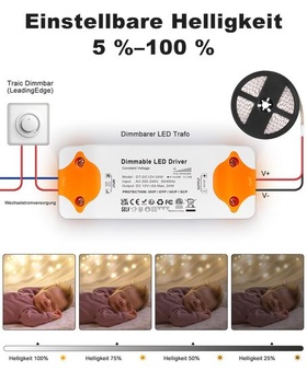 REYLAX LED transformátor 12V stmívatelný triakový napájecí zdroj 24W 2A, 118 x 45 x 23mm 12V 24W