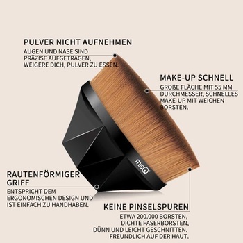 Štetec MSQ Foundation, Štetec na make-up, Štetec Kabuki, Kozmetický štetec, Čierny