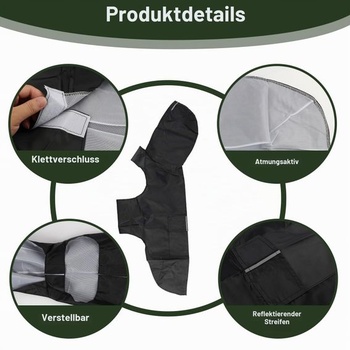 Pláštenka pre veľké psy, nepremokavá, vetruodolná, s kapucňou a reflexnými pruhmi, pre vonkajšie
