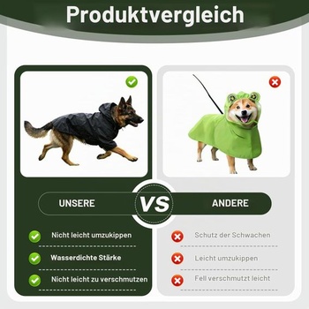 Pláštenka pre veľké psy, nepremokavá, vetruodolná, s kapucňou a reflexnými pruhmi, pre vonkajšie