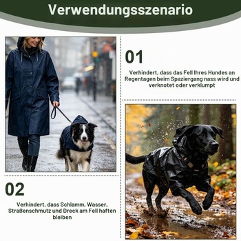 Pláštenka pre veľké psy, nepremokavá, vetruodolná, s kapucňou a reflexnými pruhmi, pre vonkajšie