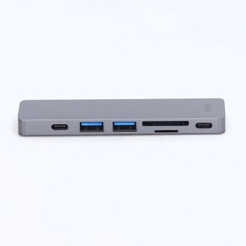 EKSA Thunderbolt 3 Hub, adaptér 7 v 2 USB-C Hub pre MacBook Air 2018, MacBook Pro 2018/2017, 4K