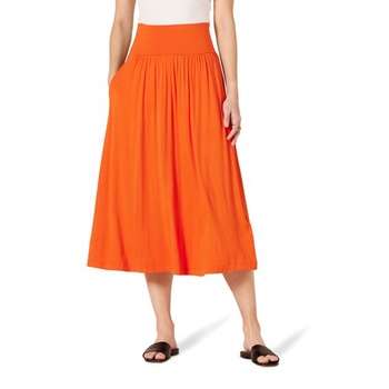 Dámska midi sukňa Amazon Essentials z džerseja, dĺžka 66,0 cm, veľkosť L, oranžová