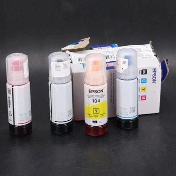 Originální inkoustové lahvičky Epson EcoTank 104 | Vícebarevné balení 4x – černá, azurová,