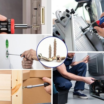 20 kusov zlatých skrutiek do dreva M5x30mm, samorezné zapustené skrutky s krížovou hlavou, ploché skrutky