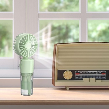 Ručný ventilátor 3 v 1, mini tichý ventilátor, s prívodom vody a popruhom na prenášanie, biely