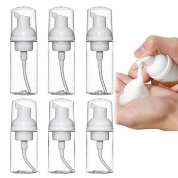 WHC 6 kusov prázdnych priehľadných mini penových dávkovačov 30ml + 50ml, znovu naplniteľné