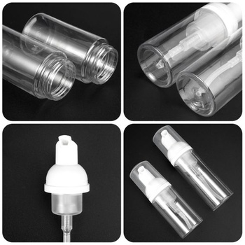 WHC 6 kusov prázdnych priehľadných mini penových dávkovačov 30ml + 50ml, znovu naplniteľné