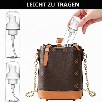 WHC 6 kusov prázdnych priehľadných mini penových dávkovačov 30ml + 50ml, znovu naplniteľné