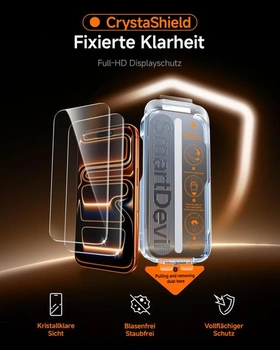 SMARTDEVIL 2 kusy tvrzeného skla Crystal Clear View pro iPhone 17 Pro