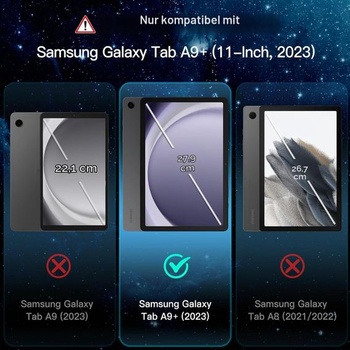 Andwing 2dielne ochranné sklo pre Samsung Galaxy Tab A9 Plus 11 palcov, tvrdené sklo, tvrdosť 9H,