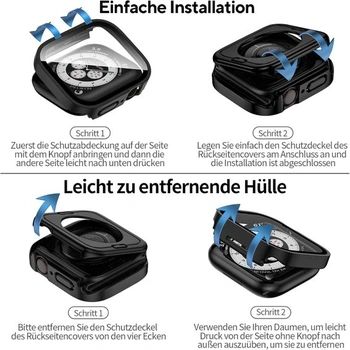 Voděodolné pouzdro 2 v 1 pro Apple Watch Series 6/5/4/SE/SE2 44 mm s vestavěným ochranným tvrzeným