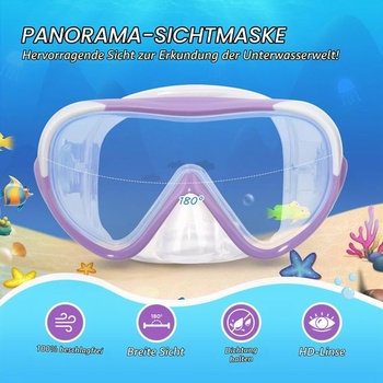 Dětské potápěčské brýle, panoramatická dětská šnorchlovací maska s úhlem záběru 180°, potápěčská