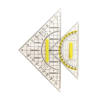 Sada 2 úhelníků s rukojeťmi, geometrická sada 16 cm + 22…