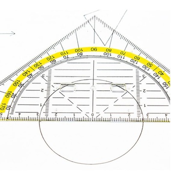 Sada 2 úhelníků s rukojeťmi, geometrická sada 16 cm + 22 cm, ideální pro kreslení, mapování a