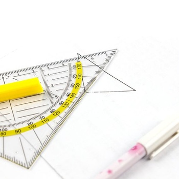 Sada 2 uholníkov s rukoväťami, geometrická sada 16 cm + 22 cm, ideálna pre kreslenie, mapovanie a