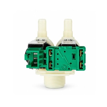 Dvojitý priamy solenoidový ventil 180° Ø10,5 mm Kompatibilný s vodným ventilom práčky BOSCH, SIEMENS