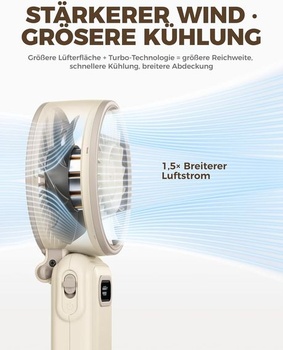 Ručný ventilátor Diveblues, prenosný turbo ventilátor so 100 rýchlosťami a silným prúdením vzduchu