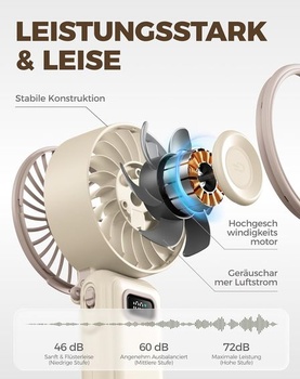 Ručný ventilátor Diveblues, prenosný turbo ventilátor so 100 rýchlosťami a silným prúdením vzduchu