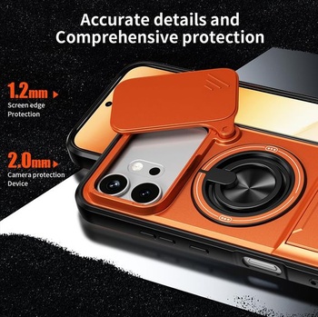 Nárazuvzdorný kryt na telefón pre Xiaomi 17 Pro 5G so stojanom. Oranžový Xiaomi 17 Pre 5G Orange