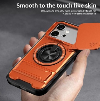 Nárazuvzdorný kryt na telefón pre Xiaomi 17 Pro 5G so stojanom. Oranžový Xiaomi 17 Pre 5G Orange